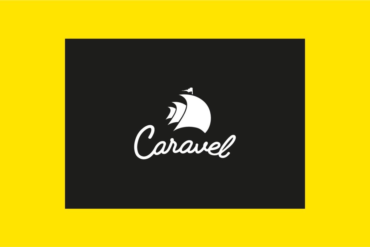 Logo de la startup Caravel sur fond jaune