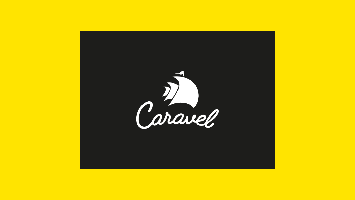 Logo de la startup Caravel sur fond jaune